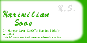 maximilian soos business card